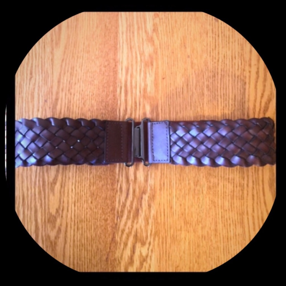 SALE Brown Braided Belt Bonded Leather sz s/m 28"